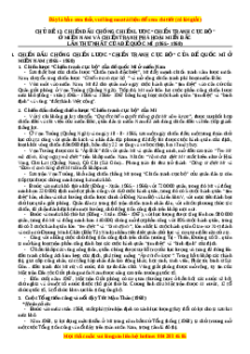 Trắc nghiệm Chiến đấu chống chiến lược chiến tranh cục bộ ở miền Nam và chiến tranh phá hoại ở miền Bắc lần thứ nhất Lịch sử 12