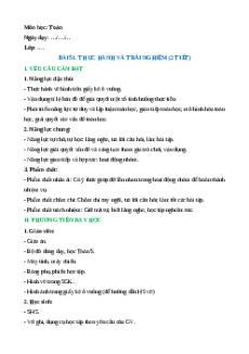 Giáo án Thực hành và trải nghiệm Toán lớp 5 Chân trời sáng tạo