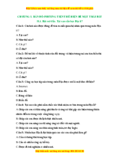 Bộ Trắc nghiệm Địa lí 6 Cánh diều (cả năm) có đáp án