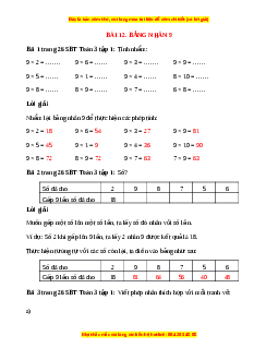 VBT Toán lớp 3 Bài 12 (Cánh diều): Bảng nhân 9
