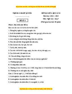 Đề thi giữa kì 2 Ngữ Văn lớp 7 Kết nối tri thức (Đề 4)
