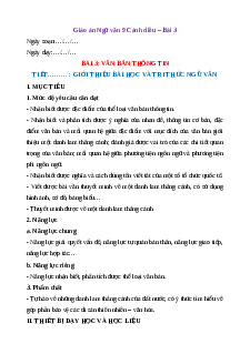 Giáo án Văn bản thông tin (2024) Cánh diều