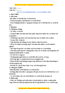 Giáo án Bài 19 KHTN 6 Chân trời sáng tạo (2024): Cơ thể đơn bào và cơ thể đa bào