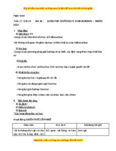 Giáo án Luyện tập chương 4 Hóa học 9