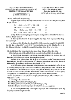 Đề thi HSG Hóa học 11 Trường THPT Vùng cao Việt Bắc