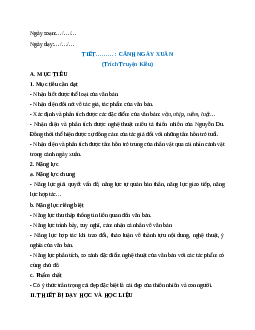 Giáo án Cảnh ngày xuân Ngữ Văn 9 Cánh diều