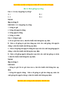Trắc nghiệm Bài 13: Nhân giống cây trồng