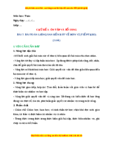 Giáo án Bài toán liên quan đến rút về đơn vị (tiếp theo) Toán 4 Chân trời sáng tạo