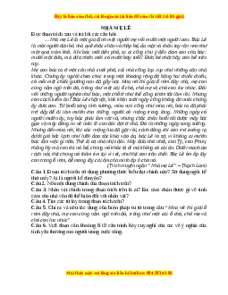 Phiếu bài tập Tuần 6 Nhà mẹ Lê Ngữ văn 6