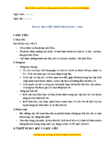 Giáo án Bài 13 Lịch sử 7 Kết nối tri thức (Phiên bản 2): Đại Việt thời Trần (1226 - 1400)