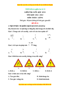 Đề thi giữa kì 2 Toán 6 Chân trời sáng tạo (Đề 1)