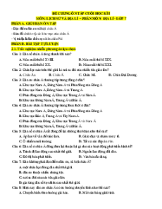 Đề cương ôn tập Cuối kì 1 Địa lí 7 Kết nối tri thức cấu trúc mới