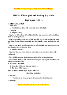 Giáo án Bài 14 Tin học lớp 4 Kết nối tri thức: Khám phá môi trường lập trình trực quan