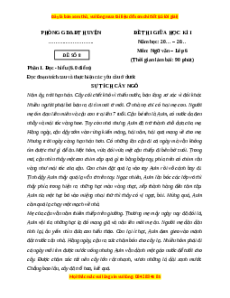 Đề thi giữa kì 1 Ngữ văn 6 Chân trời sáng tạo (đề 8)