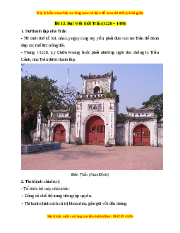 Lý thuyết Lịch sử 7 Kết nối tri thức Bài 13: Đại Việt thời Trần (1226 - 1400)