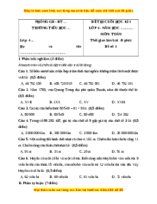 Đề thi cuối kì 1 Toán lớp 4 Kết nối tri thức - Đề 1