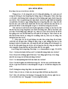 Phiếu bài tập Tuần 4 Hoa móng rồng Ngữ văn 7