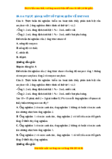 Trắc nghiệm Sinh học 10 Bài 14 Chân trời sáng tạo: Thực hành: một số thí nghiệm về enzyme