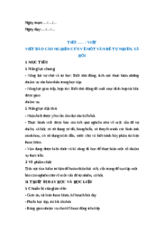 Giáo án Viết báo cáo nghiên cứu Ngữ Văn 12 Kết nối tri thức