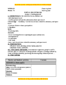 Giáo án Unit 10: Space travel Tiếng Anh 9 CV 5512