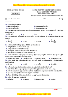 Đề thi thử Vật Lí Sở Bình Thuận năm 2021