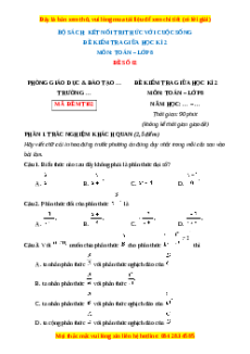 Đề thi giữa kì 2 Toán 8 Kết nối tri thức (Đề 2)