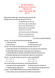 15+ Đề thi ĐGNL ĐHQG Hà Nội HSA phần Ngôn ngữ và Văn học (có lời giải)