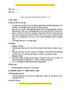 Giáo án Bà nội, bà ngoại Tiếng Việt 2 Chân trời sáng tạo