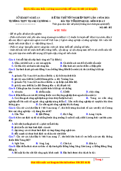 Đề thi thử Địa Lí trường Thanh Chương lần 1 năm 2021