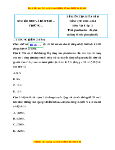 Đề thi giữa kì 2 Vật lí 10 Kết nối tri thức (Đề 1)
