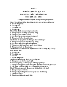 Đề thi giữa kì 1 Tin học 9 Chân trời sáng tạo (Đề 3)