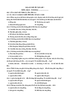 Câu hỏi ôn tập + Đề kiểm tra GDCD 7 Bài 7 (chung cho ba sách)