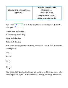 Đề thi giữa kì 1 Vật lí 11 Kết nối tri thức - Đề 1