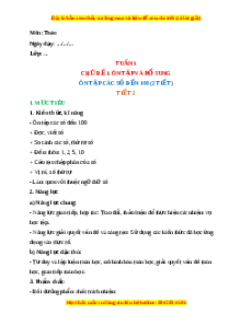 Giáo án Ôn tập các số đến 100 ( Tiết 2 ) Toán 2 Chân trời sáng tạo