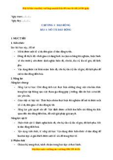 Giáo án Mô tả dao động Vật lí 11 Chân trời sáng tạo