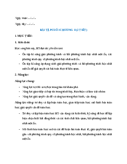 Giáo án Bài tập cuối chương 2 Toán 9 Kết nối tri thức