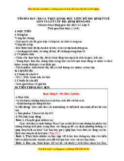 Giáo án Bài 11 Địa lí 6 Chân trời sáng tạo (2024): Thực hành đọc lược đồ địa hình tỉ lệ lớn và lát cắt