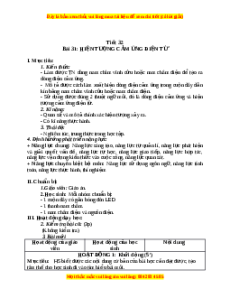 Giáo án Hiện tượng cảm ứng điện từ Vật lí 9
