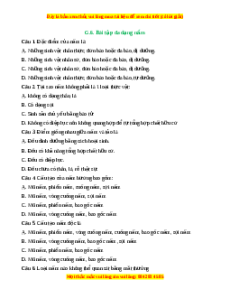 Trắc nghiệm Đa dạng nấm KHTN 6 Cánh diều