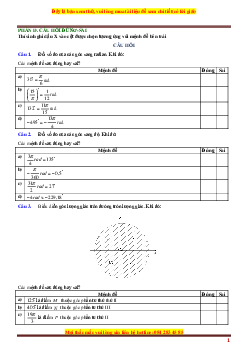 Trắc nghiệm Toán 11 Đúng-Sai, Trả lời ngắn (form 2025)