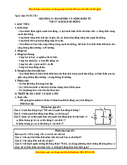 Giáo án Vật lí 12 Bài 20: Mạch dao động