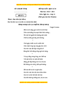 Đề thi giữa kì 2 Ngữ văn 11 Cánh diều (Đề 4)