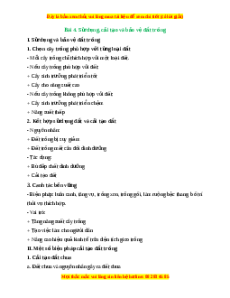 Lý thuyết Bài 4: Sử dụng, cải tạo và bảo vệ đất trồng