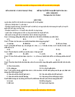 Đề thi thử Sinh Học Sở Hà Tĩnh lần 1 năm 2021