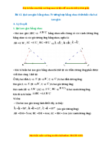 Lý thuyết Bài 13: Hai tam giác bằng nhau. Trường hợp bằng nhau thứ nhất của tam giác