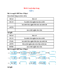 VBT Toán lớp 3 Bài 62 (Kết nối tri thức): Luyện tập chung