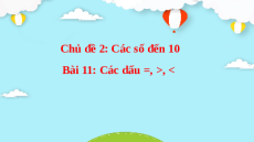 Giáo án Powerpoint Các dấu bằng, lớn hơn, bé hơn Toán lớp 1 Chân trời sáng tạo