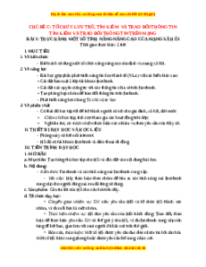 Giáo án Bài 8 Tin 11 Tin học ứng dụng Cánh diều: Thực hành một số tính năng nâng cao của mạng xã hội