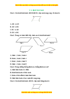 Trắc nghiệm Hình bình hành Toán 6 Cánh diều