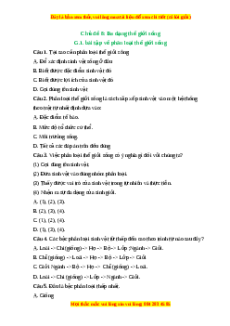 Trắc nghiệm Phân loại thế giới sống KHTN 6 Cánh diều